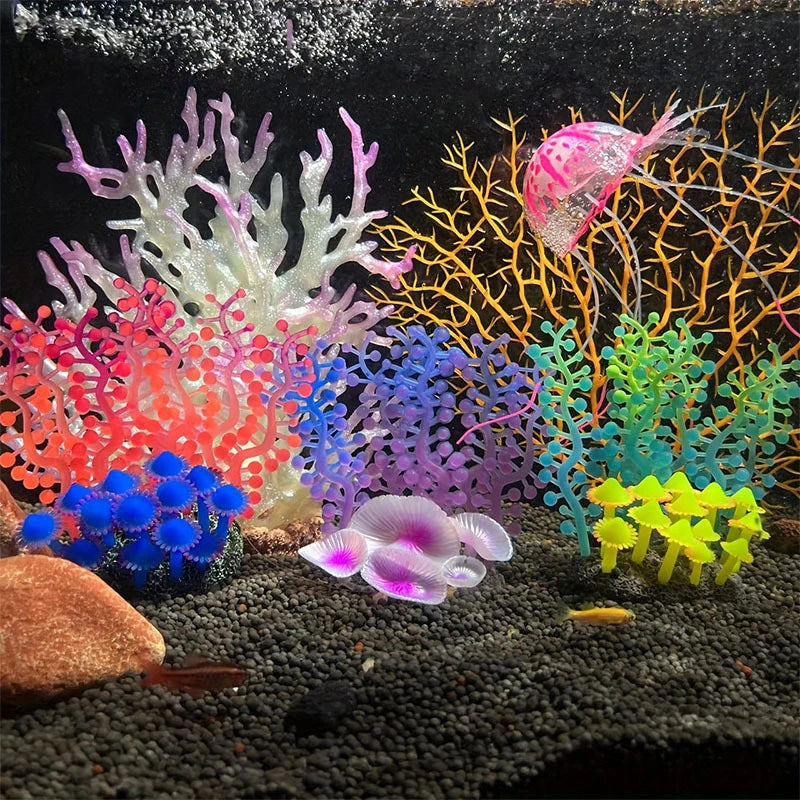 Artificial Underwater Coral Aquarium Fish Tank Simulation Decoration Aquarium Backgrounds Plants Water Flower Beautiful New
