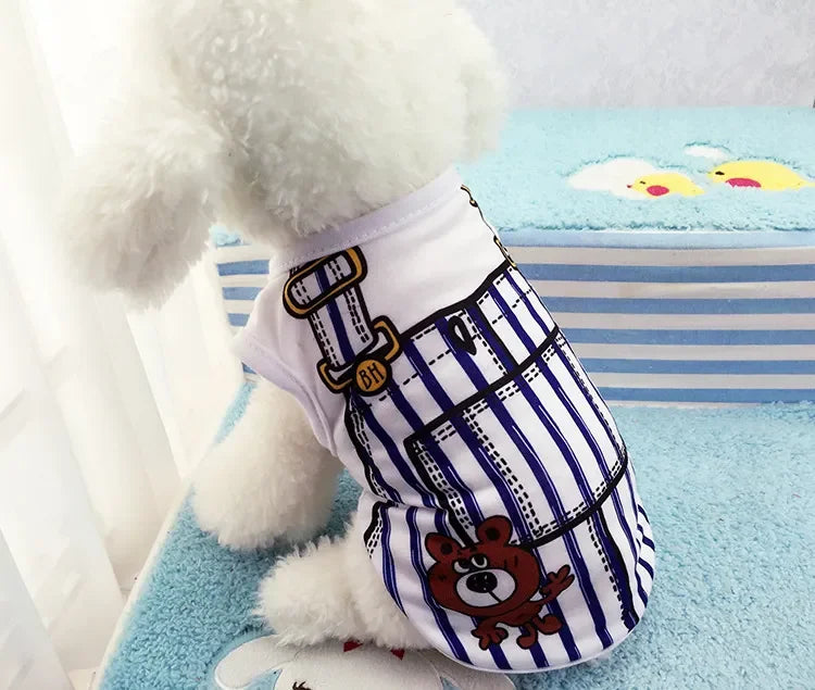 Wholesale Small Pet Dog Clothes Vest Down Jacket Cartoon Cute Chihuahua Tshirt Puppy Yorkshire Terrier Puppy Bulldog Ropa Perro