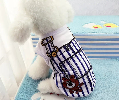 Wholesale Small Pet Dog Clothes Vest Down Jacket Cartoon Cute Chihuahua Tshirt Puppy Yorkshire Terrier Puppy Bulldog Ropa Perro