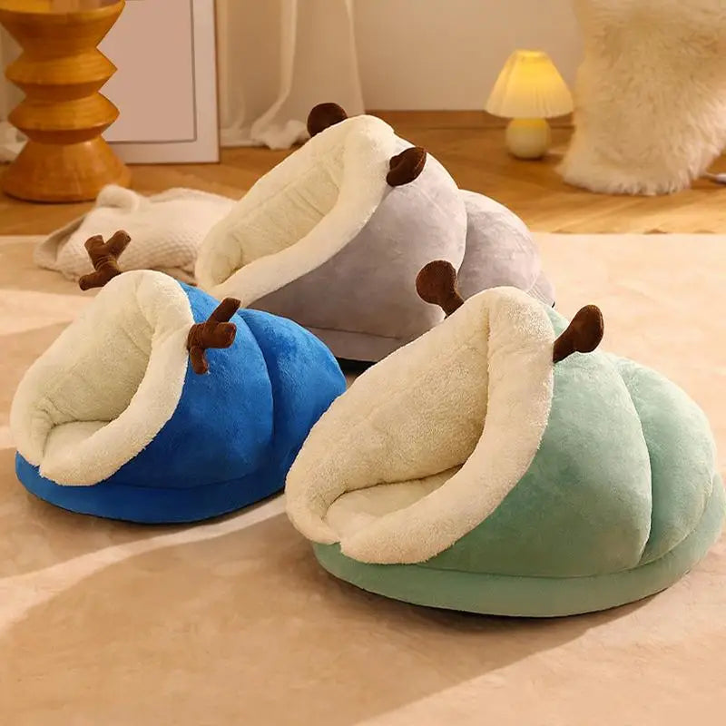 Cat Sleeping Bag Thickened Pet Sleeping Bag Winter Kitten House Multipurpos Warm Cave Nest Soft Indoor Cat Puppy House Cages