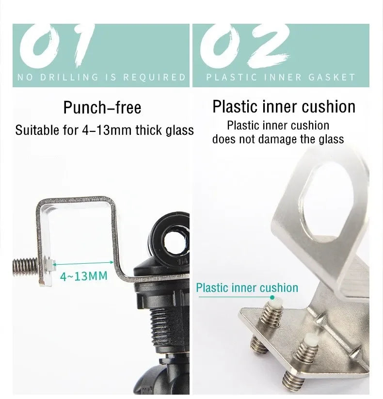 MIUS Stainless Steel Misting Sprinkler Hanger Wall Mount Durable Sprinkler Glass Hook Terrarium Greenhouse Fog Mist System