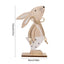 2025 Easter Wooden Rabbit Ornaments Standing Bunny with Flower for Spring Easter Party Home Table Decoration DIY Crafts Supplies