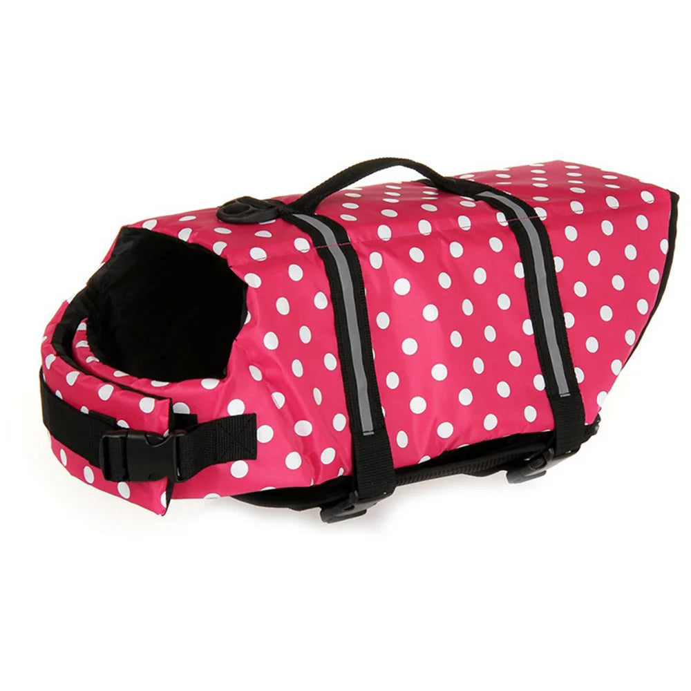 Dog Life Jacket with Reflective Stripe Adjustable High Flotation Dog Life Vest Ripstop Dog Lifesaver Pet Life Preserver Swimsuit