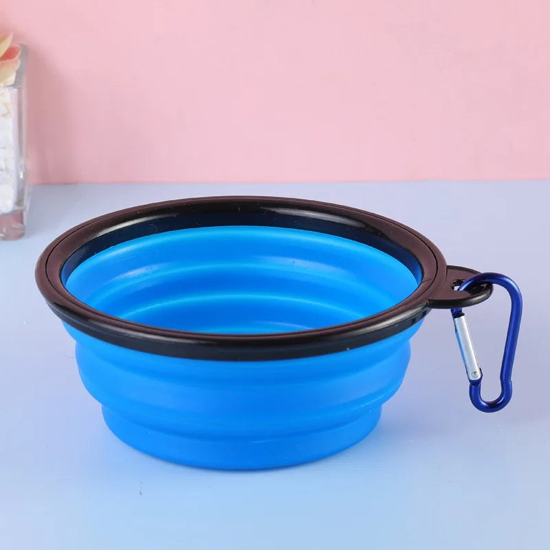 Pet Dog Collapsible Bowl Folding 350ml Silicone Bowl Outdoor Travel Portable Puppy Food Container Feeder Dish Bowl Pet dog bowls