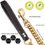 10MM Strong Stainless Steel Dog Chain Leash Heavy Duty 18K Gold Miami Cuban Link Chain with Genuine Leather Handle for Large Dog