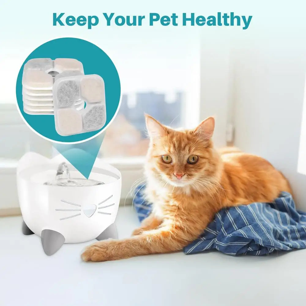 Water Filter for Cat Fountain Triple Layer High Density Cotton Cat Water Fountain Filter Resin Activated Carbon Cat Drinking