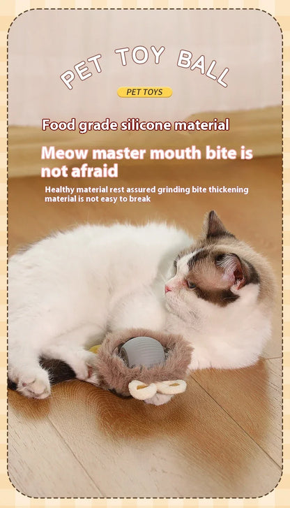 New Smart Cat Dog Toys Automatic Rolling Ball Fake Tail Rechargeable Electric Cat Bite Resistant Interactive Toy Pet Products