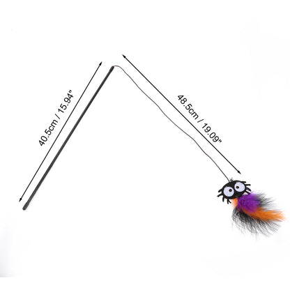 UXCELL 1 Pc Fashion Funny Cat Playing Rod Portable Spider Moon Halloween Toys Cat Playing Rod for Indoor