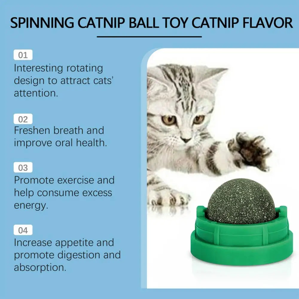 Cat Lick Ball Pet Biting Lick Chew Toys Kitten Catnip Roller Ball Cat Treat Ball To Stimulate Appetite Toys