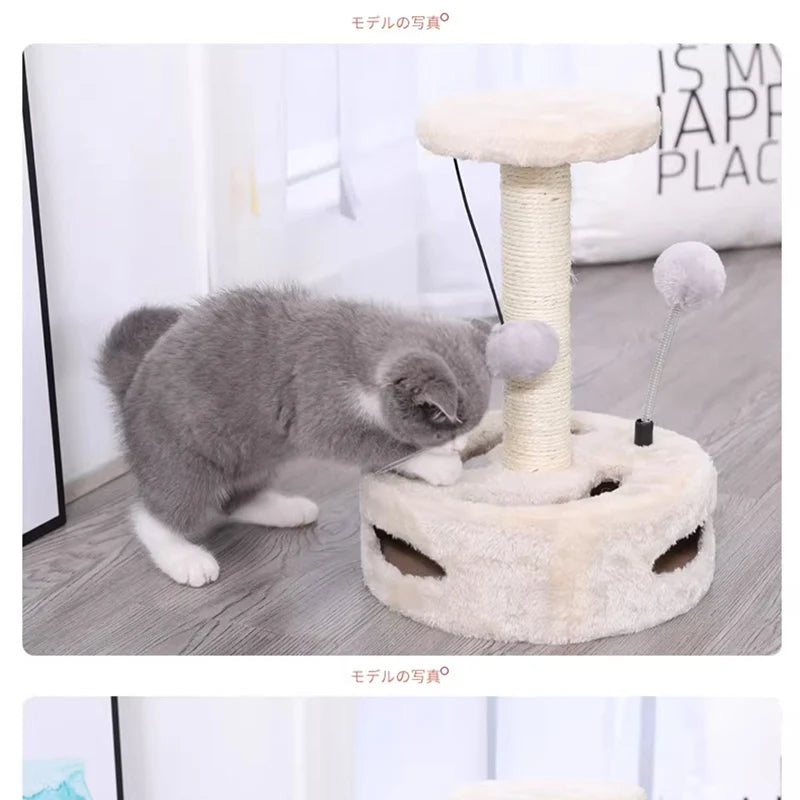HOOPET Cat Climbing Frame Small Sisal Teasing Pet Toys Scratching Board Claw Grinding Cat Toys Carousel Type Cat Climbing Frame