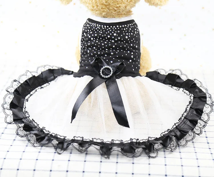 Dog Wedding Dress Cotton Lace Floral Dress For Small Dogs Chihuahua Summer Puppy Dress Pomeranian Princess Tutu Yorkshire Clothe