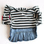 Spring Autumn Dog Clothes Dog Jeans Dress for Small Medium Dogs, Fashion Pet Denim Jacket Stripe Shirt Hooded Coat Puppy Skirts