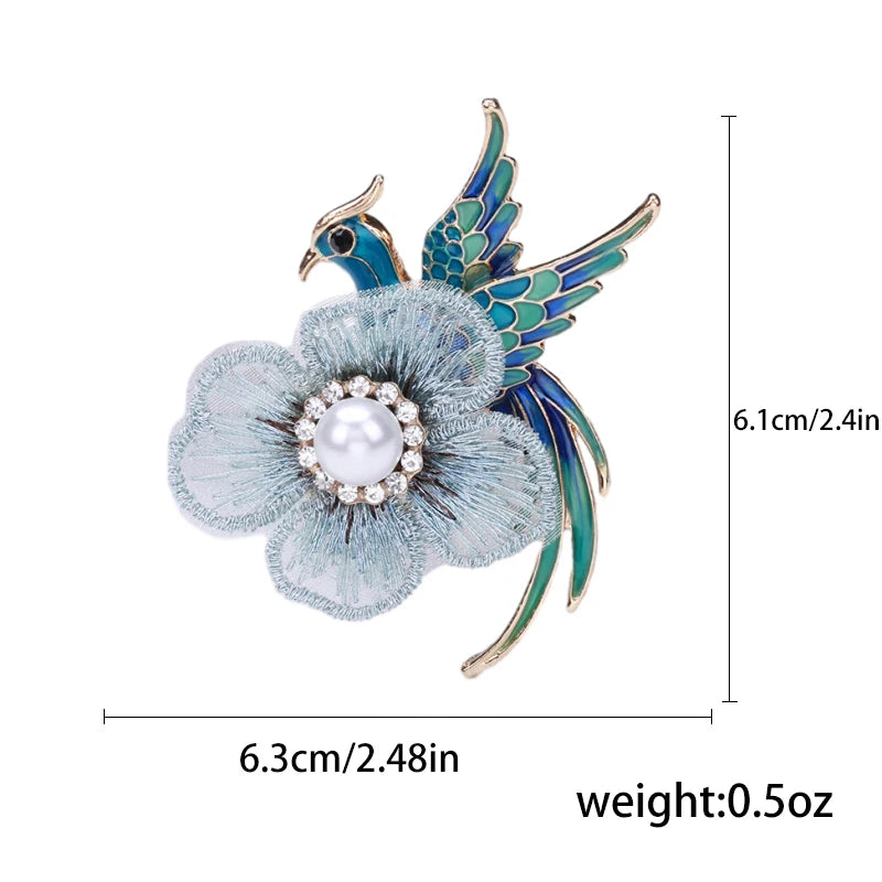 Enamel Bird Brooches for Women Rhinestone Sparrow Pins Magpie Badge Office Party Friend Gifts Accessories