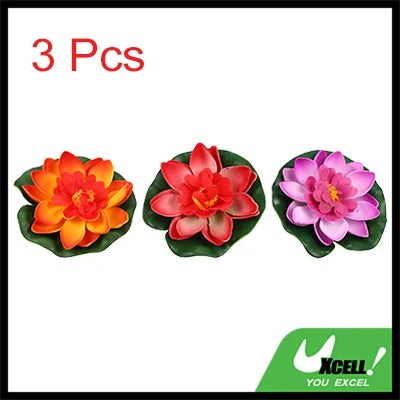 UXCELL 10cm Artificial Floating Lotus Flower Fake Lotus Plant Water Micro Landscape for Aquarium Garden Fish Tank Decoration