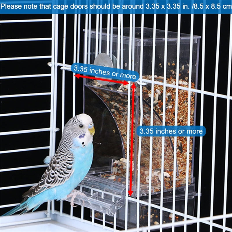 Bird Feeder Automatic Parrot Feeder Beverage Acrylic Seed Food Container Small And Medium-Sized Parrot Cage Accessories