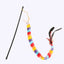Rainbow Caterpillar Teaser Cat Stick Feather Top Durable Bite Resistant Pet Cat Toy Interactive Lightweight Handle Kitten Tools