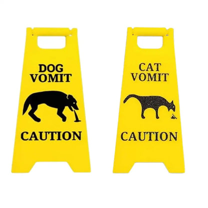Cat Dog Vomit Caution Sign Funny Creative Dog Cat Vomit Caution Sign 3D Printed Yard Sign Cat Dog Vomit Warning Sign Board