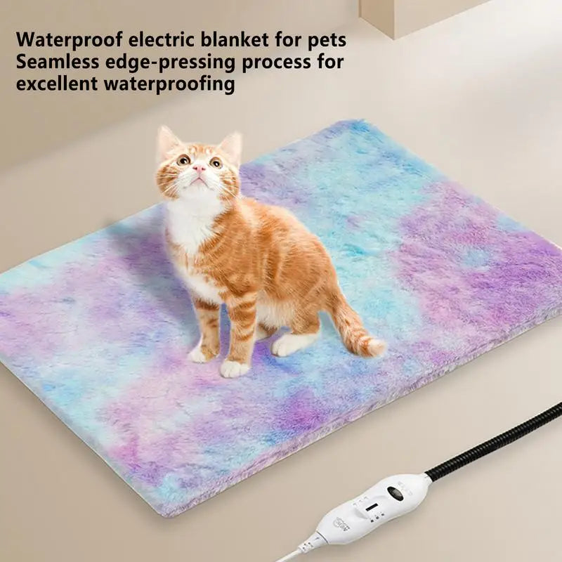 Pet Heating Pad Dog Warming Pad Non Slip Bottom Easy Clean Soft Cover Chew Resistant Heated Blanket For Dogs For Indoor Pet