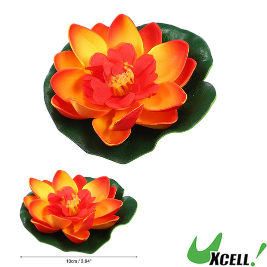 UXCELL 1pcs 3.9" Artificial Floating Lotus Flower for Fish Tank Artificial Lotus Flower for Garden Ponds Pool Decoration