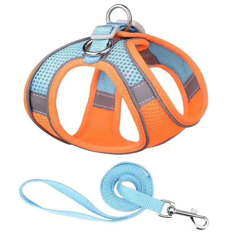 Pet dog Harness Leash Set for Small Dogs Adjustable Puppy Harness Vest French Bulldog Chihuahua dog harness and leash set  puppy