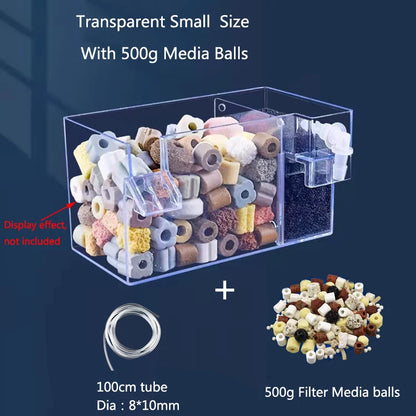 Fish Tank External Filter Box Acrylic Filter Dry and Wet Separation Small Silent External Suspend Aquarium Drip Overflow New