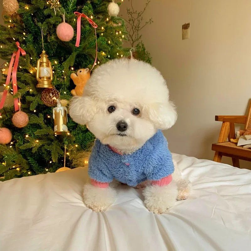 Puppy Warm Hoodies Fleece Dog Jacket Pet Letter Winter Dog Clothes Chihuahua Poodle Bichon Accessories Cat Coat Dog Pullover