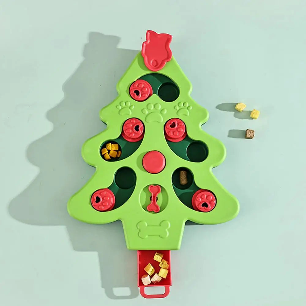 Dog Food Puzzle Food Treat Feeding Toy Christmas Tree Shaped Slow Feeder Interactive Dog Treat Puzzle Toys Practical And Safe