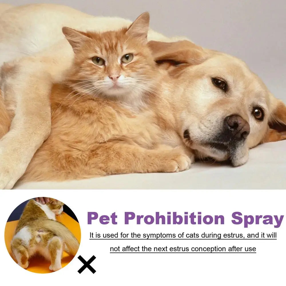 Pet Estrus Calming Spray Safe Healthy Calming Diffuser Cat Anti Anxiety Liquid Prevent Howling Soothe Mood For Calming Emotions