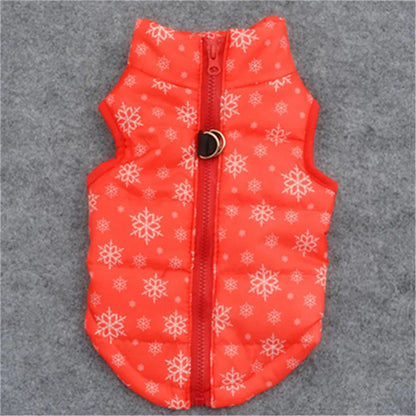 Windproof Pet Vest Jacket Winter Warm Big Dog Clothes Puppy Harness Clothing Funny Printed Coat for Small Medium Dogs Cats XS-XL