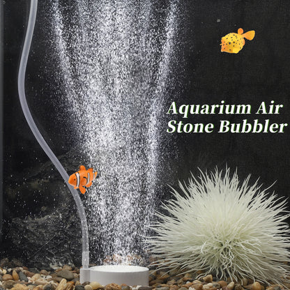 UXCELL 5cm Fish Tank Bubblers Air Stone Nano Air Disk Stone Sets Mini Air Pump Accessories with Tube Suction Cups Air Valve