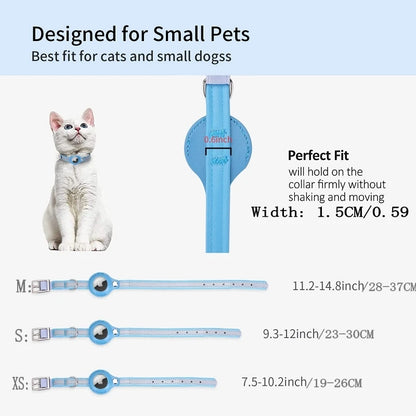 Adjustable Leather Pet Collar for Apple Airtag, Location Tracker, Dog, Cat, Anti-lost, Reflective Protection Case,Dog Products