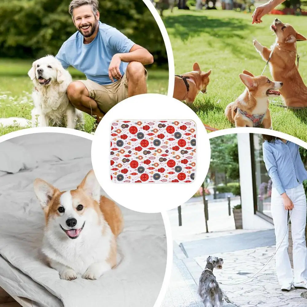Reusable Puppy Pads Christmas Theme Pet Pee Pads Leak-Proof Puppy Pads Pee Pee Pads Super Absorbent Whelping Mat 60*45cm