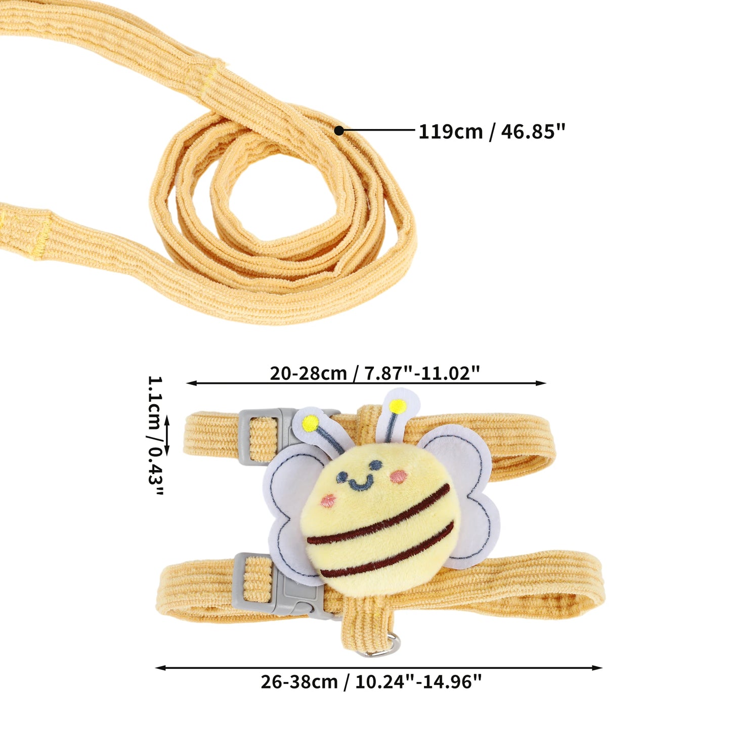 UXCELL 1 Set Cat Harness and Leash Set Cats Escape Proof Kitten Harness Small Yellow