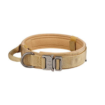 Pet Products Outdoor Tactical Dog Collar Metal Buckle Breathability Nylon Collar Medium and Large Dog Training Neck Collar Dog