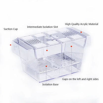 Acrylic Aquarium Fish Breeding Isolation Box Fish Tank Aquarium Breeder Double Guppies Hatching Incubator Fish Tank Accessories