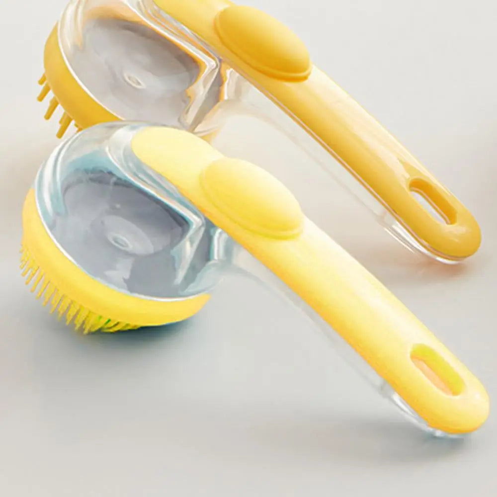 Dog Bath Brush Silicone Dog Brush Long Handle With Soap Dispenser Dog Shampoo Scrubber Pet Grooming Bath Brush For Cats Dogs