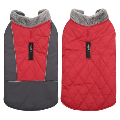 Warm Fleece Collar Dog Coat Jacket Double-Sided Winter Dog Coat Waterproof Puppy Clothing For Small Medium & Large Dogs Supplies