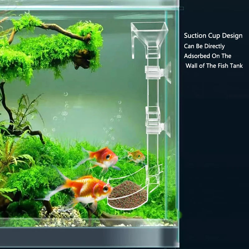 Highly Transparent Acrylic Aquarium Feeder Tube Dish Transparent Fish Tank Shrimp Snail Shrimp Food Feeding Bowl Accessories