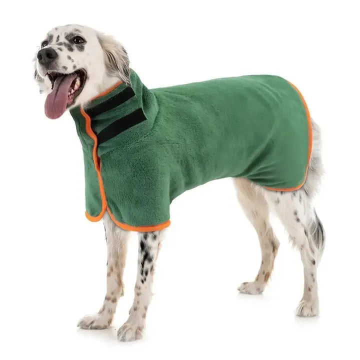 Pet Bathrobe Fast Drying Towel Microfiber Absorbent Soft Bath Robe Adjustable Towel Grooming Coat for Small Medium Large Dog