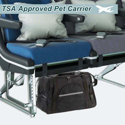 UXCELL Pet Carrier Puppy Carrier Dog Bags for Small Cats Dogs Puppies Up to 13 Lbs Black 600D Oxford Cloth Pet Carriers