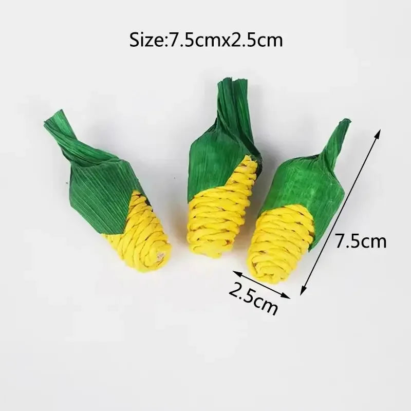 1Set Natural Straw Rope Carrot Hamster Molar Chew toy Small Pets Toys For Hamster Rabbit Grinding Groducts Gnaw Toy Supplies