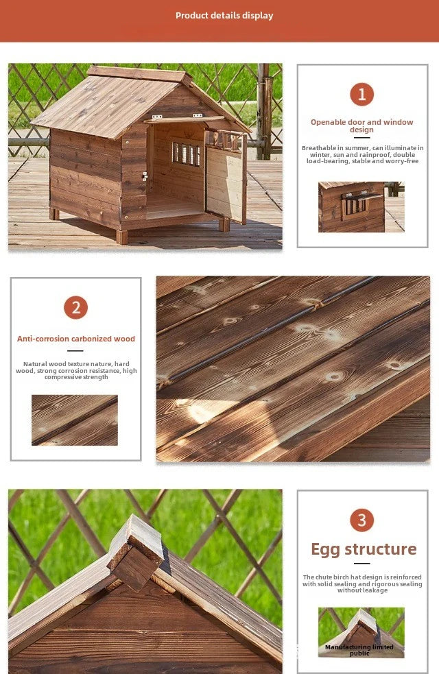 Dog Kennel Outdoor Rainproof Anti-corrosion Four Seasons Universal Dog Kennel Winter Warm Large Dog Kennel