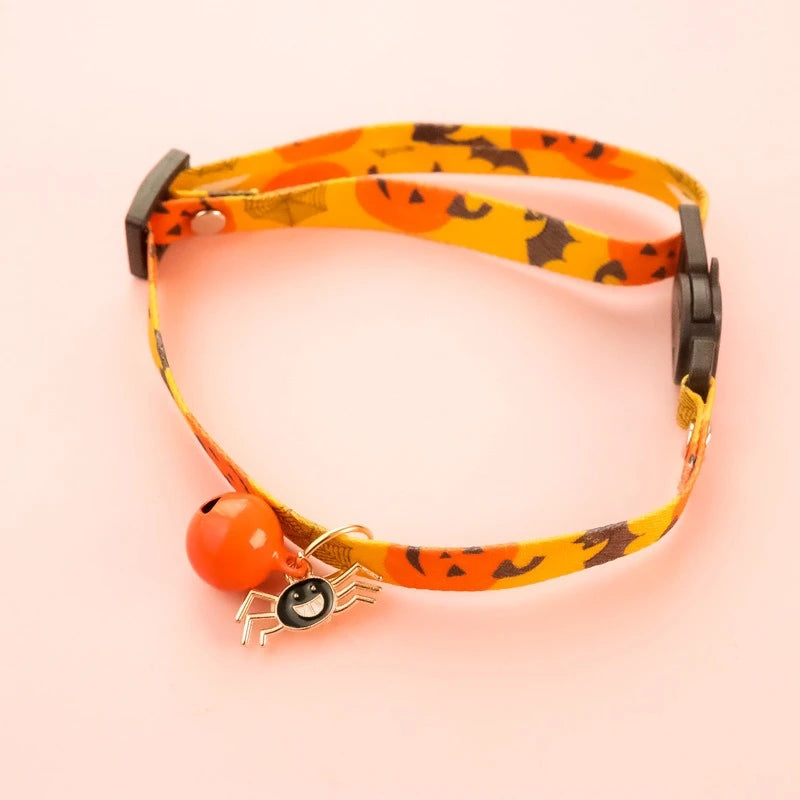 Lightweight Halloween Dog Collars Durable Skull Bat Pendant Cosplay Neck Accessories for Cats Personalized Decorate Pet Necklace