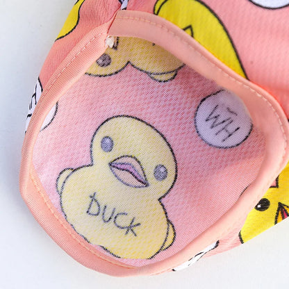 Yellow Duck Pet Dogs Summer Vest Spring Designer York Dog Clothing Sleeveless Overalls Cute Cartoon Breathable Clothes for Cats