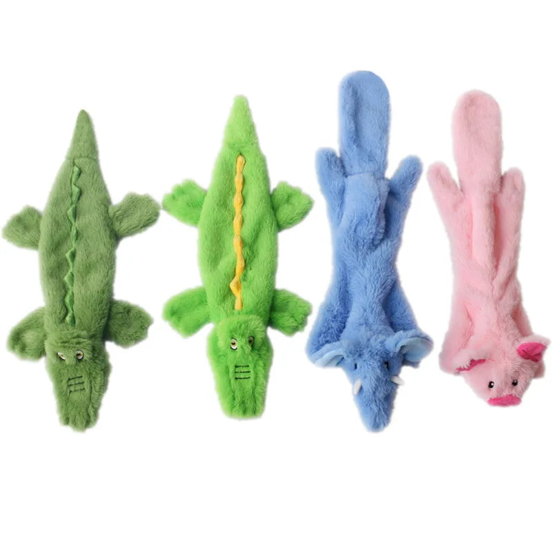 New Crocodile Soft Shell Plush Dog Toys Outdoor Play Interactive Squeaky Dogs Toy Sounder Sounding Paper Chew Tooth Toy