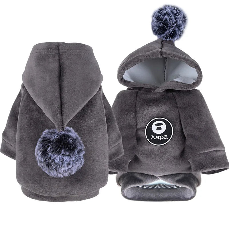 Pet Dog Cat  Clothes Fleece Hooded Hairball Coat Jacket Winter Kitty Small Medium Dogs Cats Cool Pajamas Chihuahua