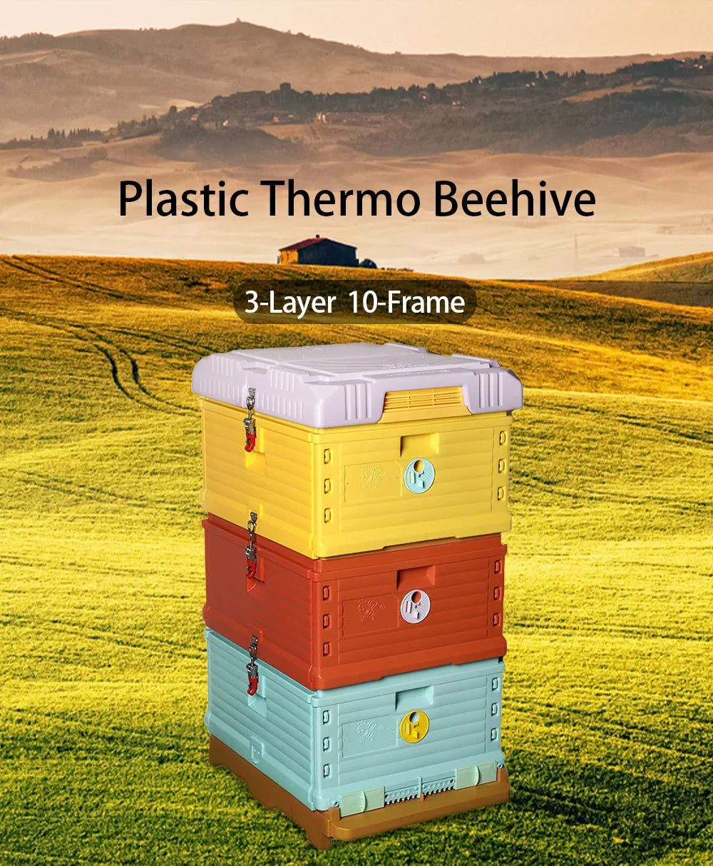 Langstroth 3-Layer 10-Frame Thermo Plastic Bee Hives for Sale - Bee Hive Box - Beekeeping Equipment Wholesale - Beehive Supplies