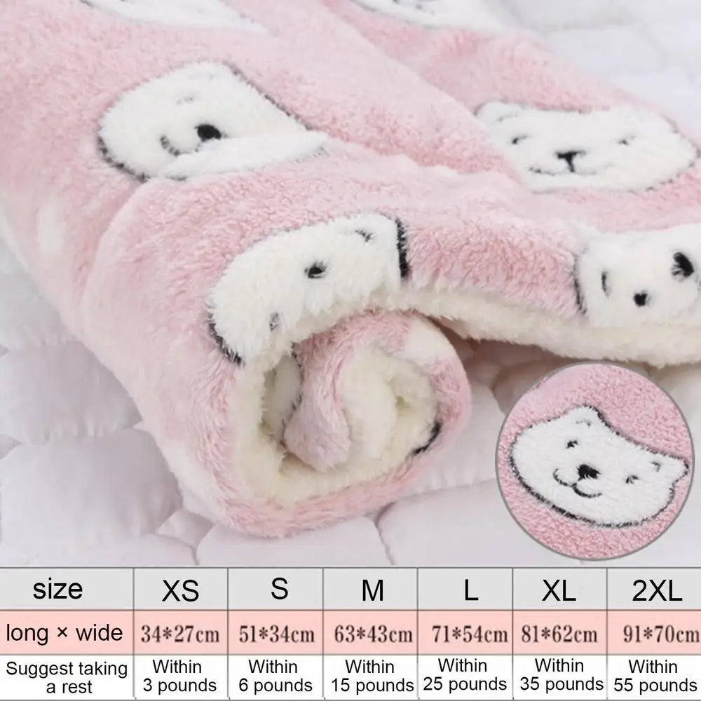 Pet Blanket Flannel Throw Flannel Throw Blanket For Dog Sleep Soft Warm Cushion Mat Washable Puppy Pads Sleep Blanket For Small
