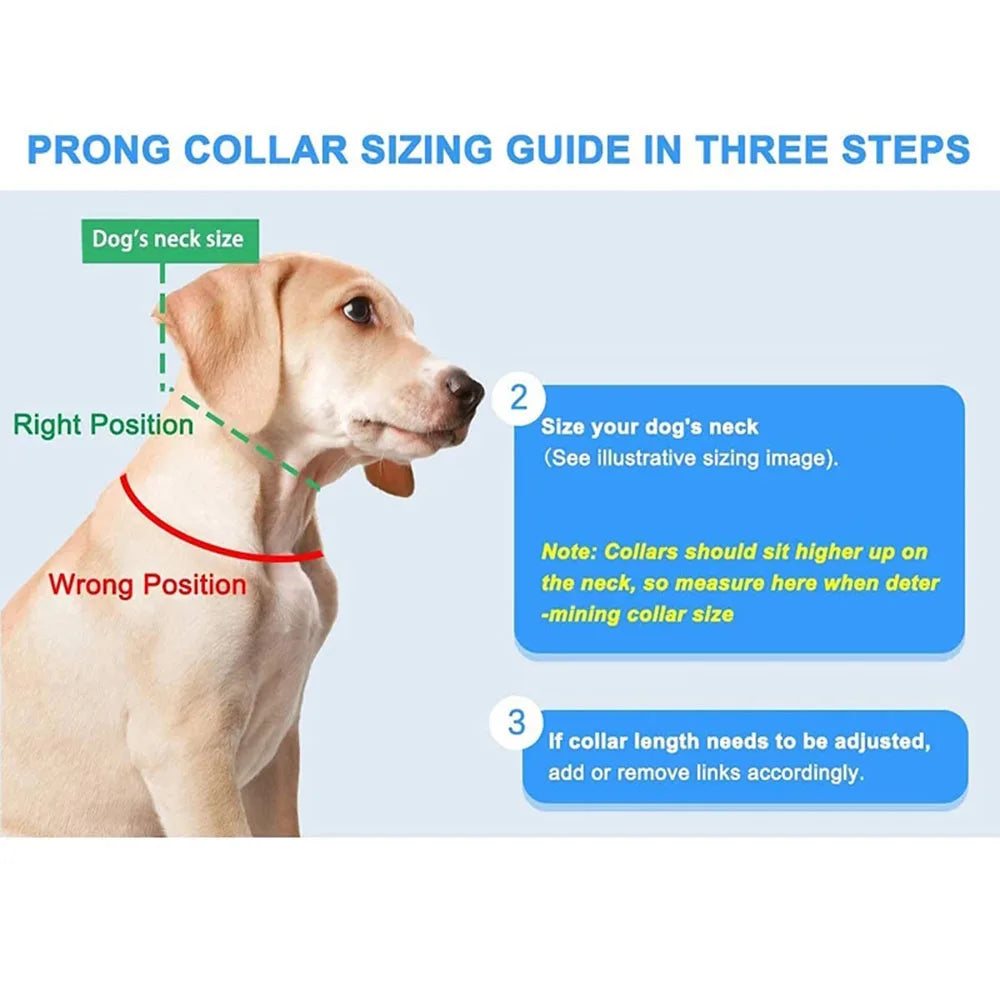 Pet Prong Collar for Dogs Adjustable Dog Choke Pinch Training Collar with Rubber Tips & Nylon Cover for Small Medium Large Dogs