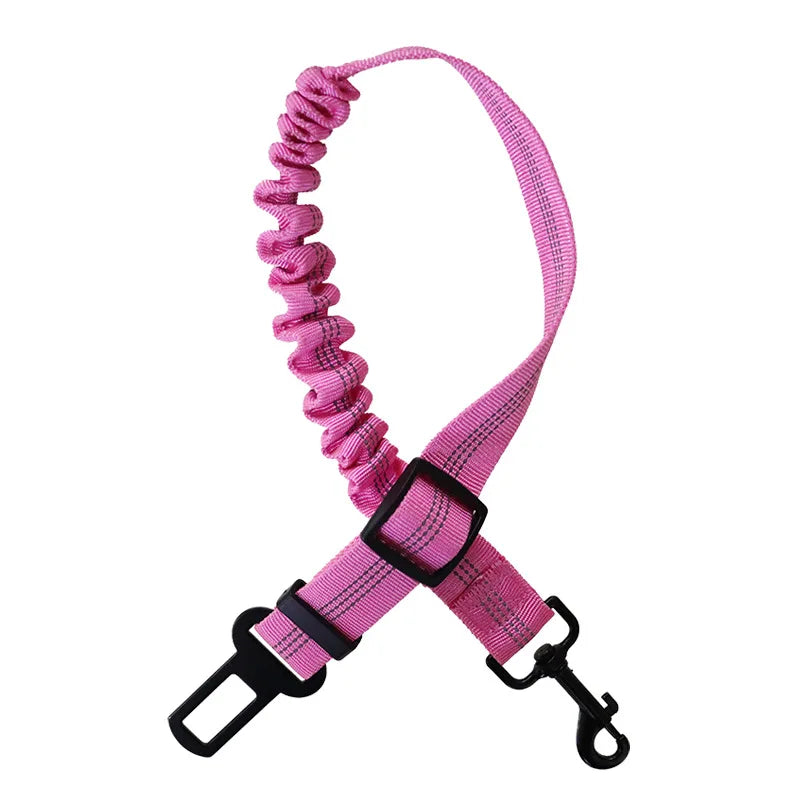 Dog Car Leash Seat Belt Attachment for Dogs Cats Pets Adjustable Safety Elastic Lead Harness for Cars with Elastic Nylon Buffer